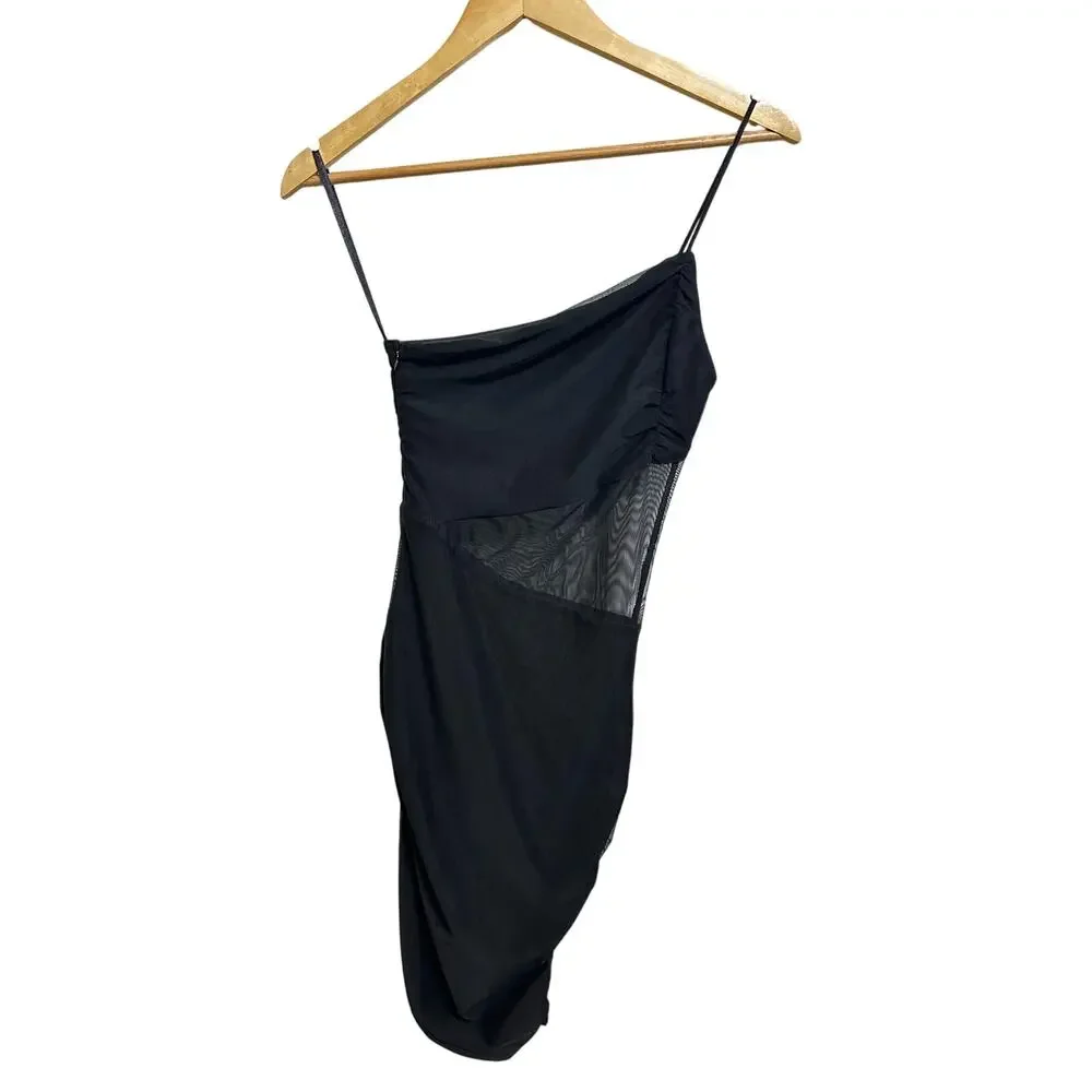 Superdown X Revolve Jerica mesh mini‎ black dress size XXS